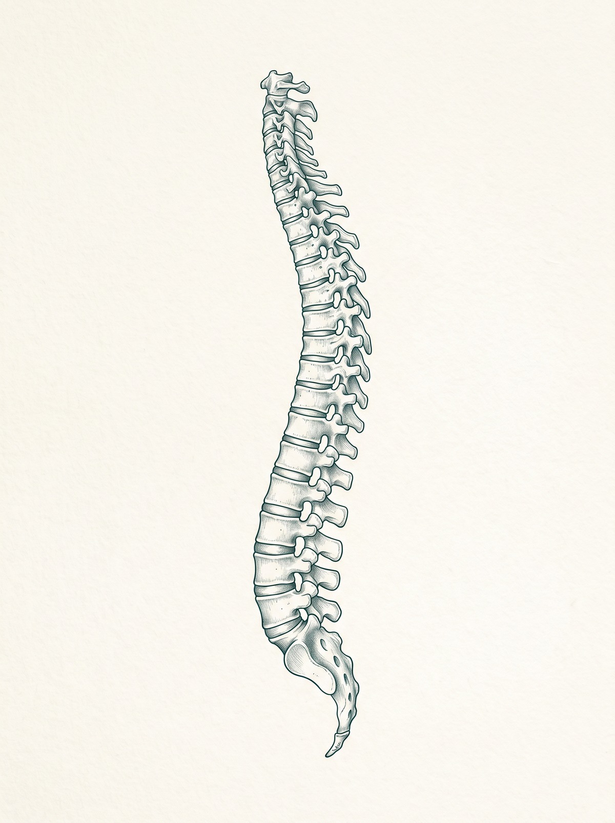 Anatomical illustration of the human spine